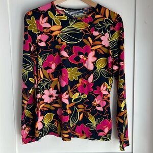 Lands End Rash Guard Athletic Swim Shirt Long Sleeve UPF 50 Swim Tee Sz S 6-8